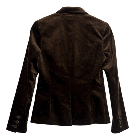 Theory Dark Brown Velvet Blazer Notched Collar Size 2 - Picture 2 of 8